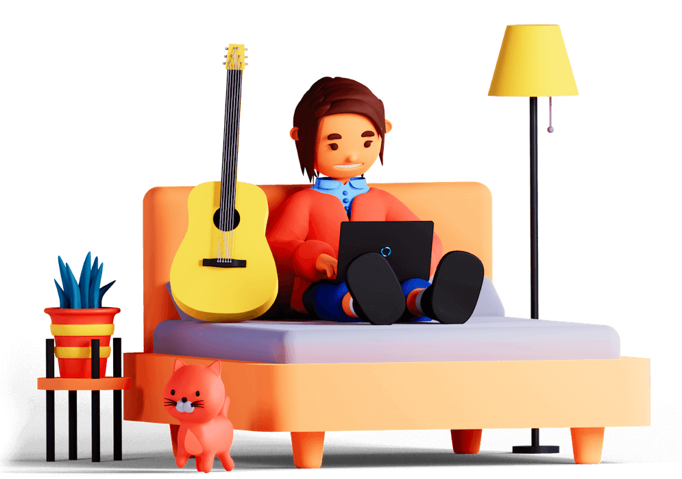 Chica realizando trabajo con horas flexibles